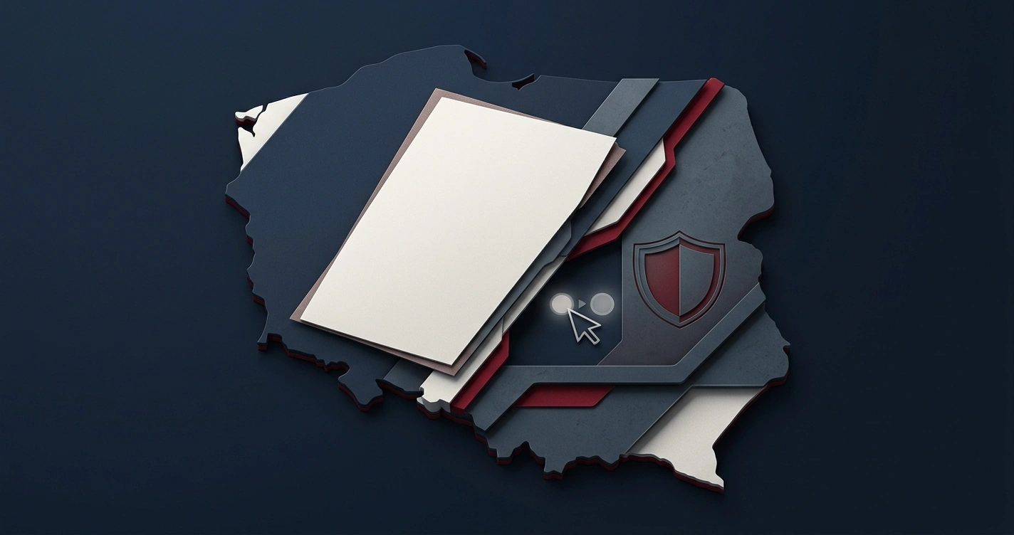 Koncepcyjna ilustracja polskiego kontekstu regulacyjnego i odpowiedzialnej gry